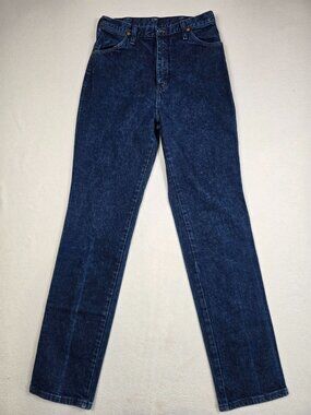 Vintage Wrangler High Waisted Womens 12 X 34 Blue Jeans Straight Fit Made In USA